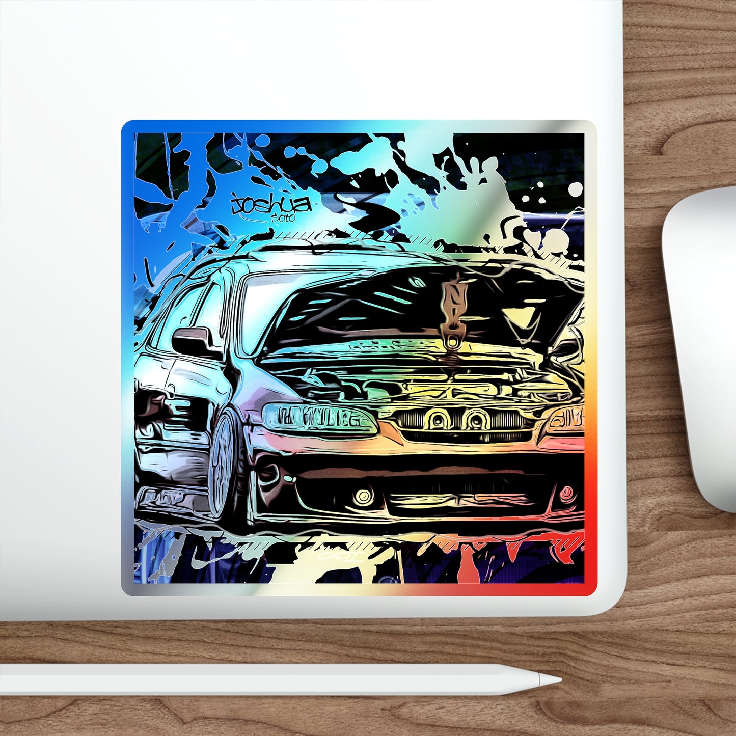 Red Accord Holographic Die-cut Stickers