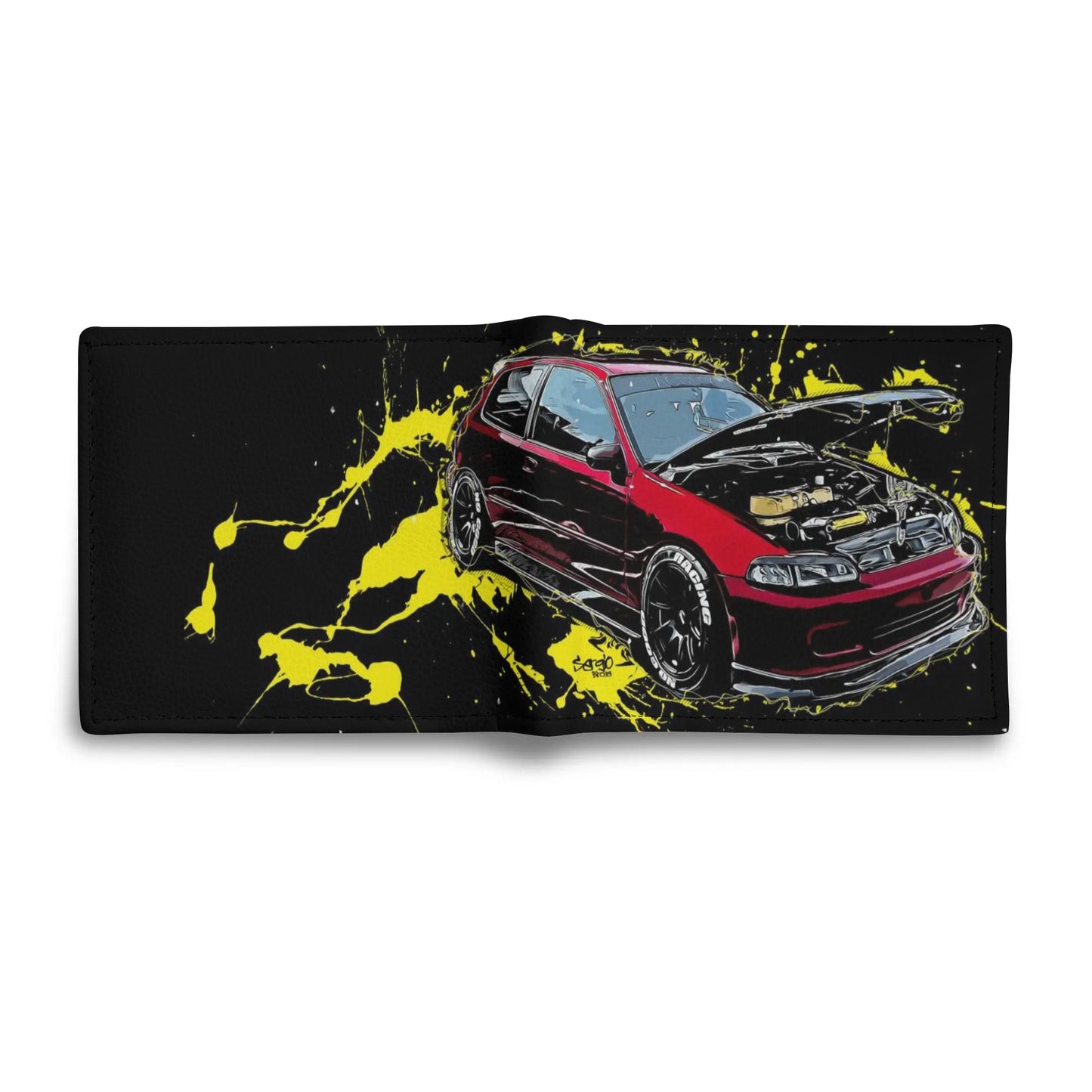Honda EG Mens Minimalist PU Leather Wallet Paper Folded Wallet