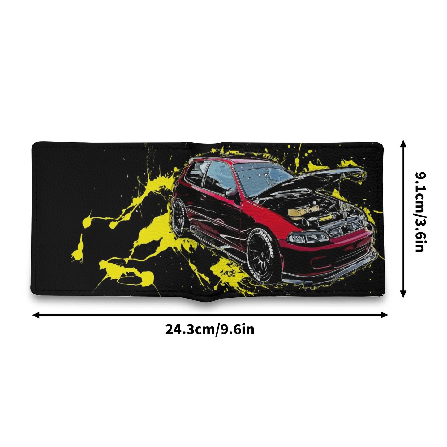 Honda EG Mens Minimalist PU Leather Wallet Paper Folded Wallet