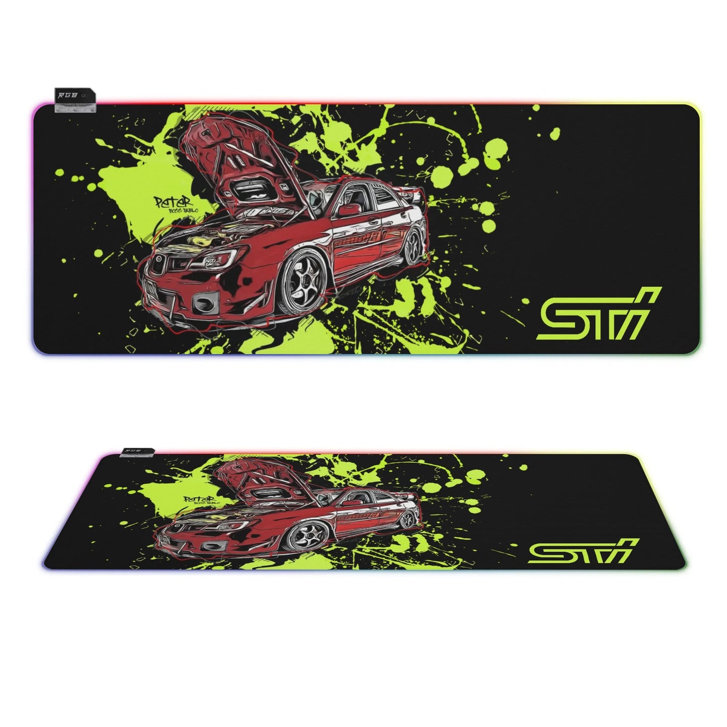 STI Rubber Gaming Mousepad Transparent LED RGB Keyboard Pad