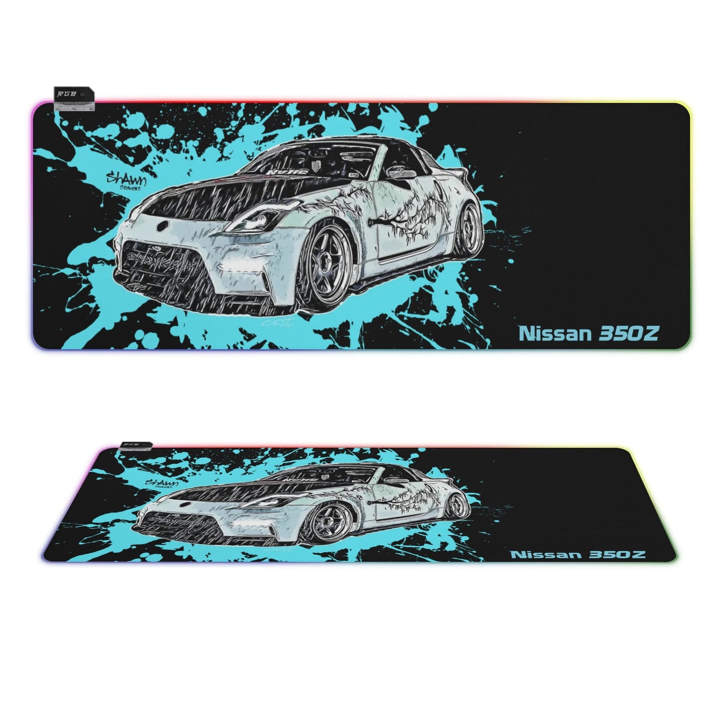 350Z Rubber Gaming Mousepad Transparent LED RGB Keyboard Pad