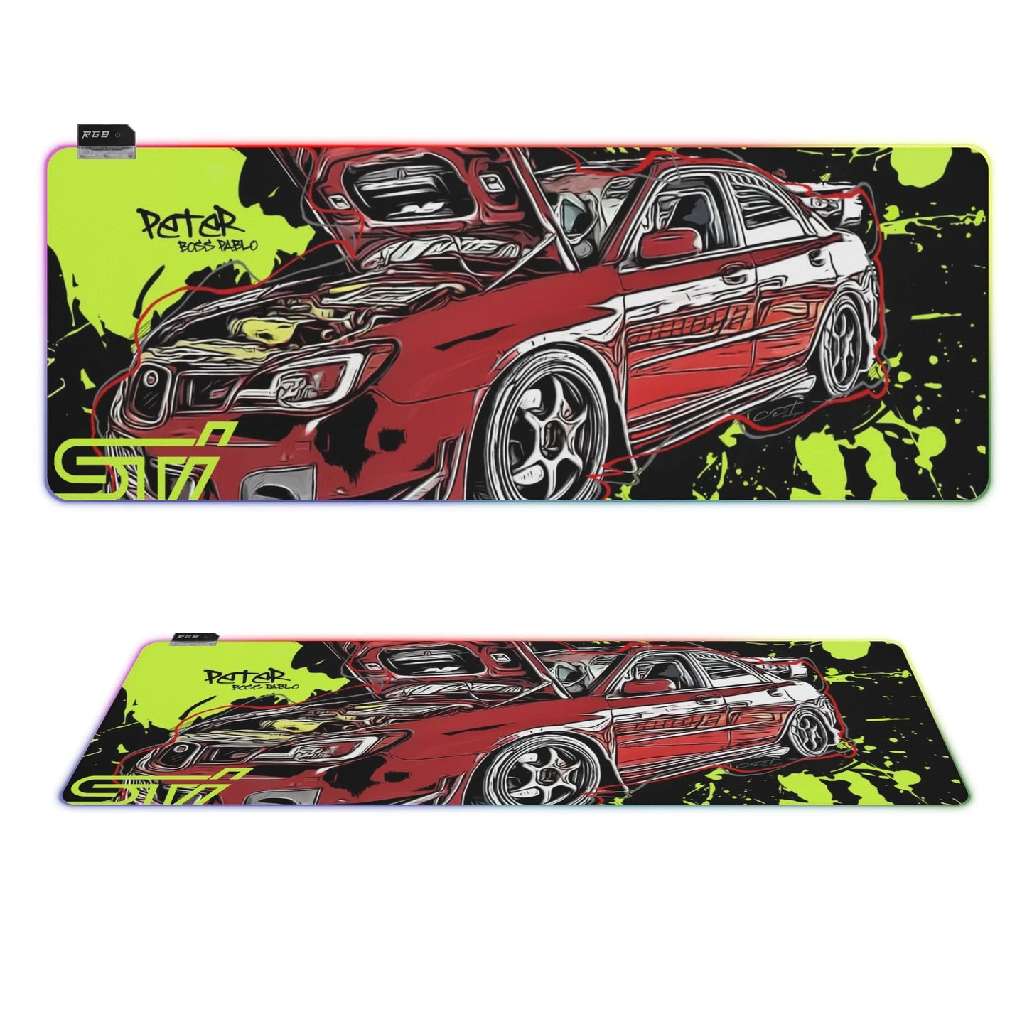 STI Rubber Gaming Mousepad Transparent LED RGB Keyboard Pad