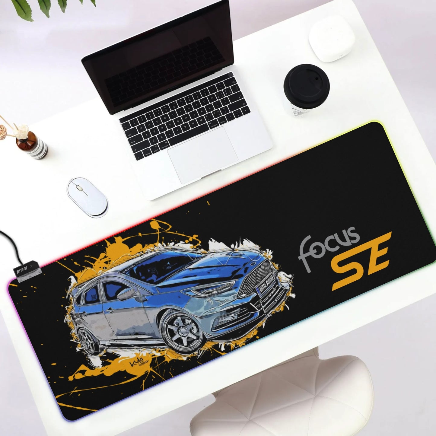 Focus SE Rubber Gaming Mousepad Transparent LED RGB Keyboard Pad