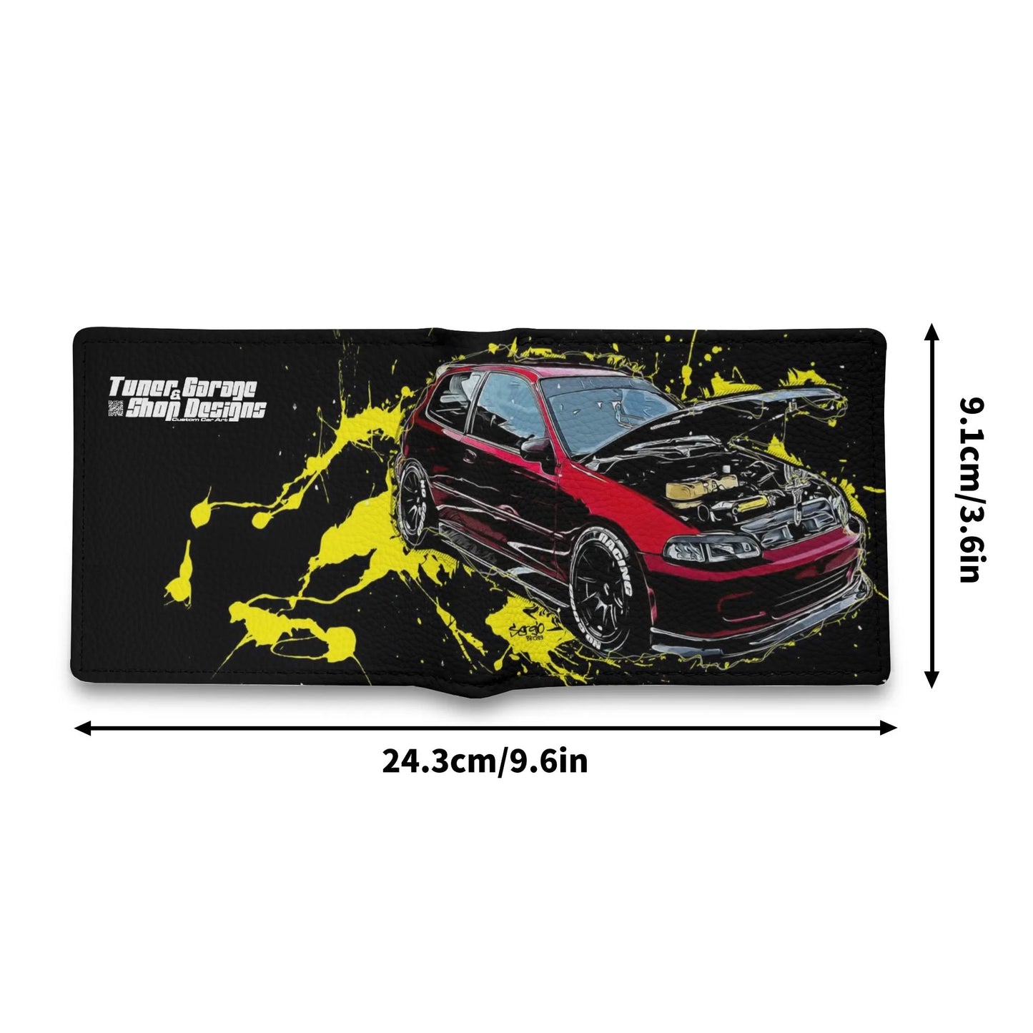 Honda EG Mens Minimalist PU Leather Wallet Paper Folded Wallet