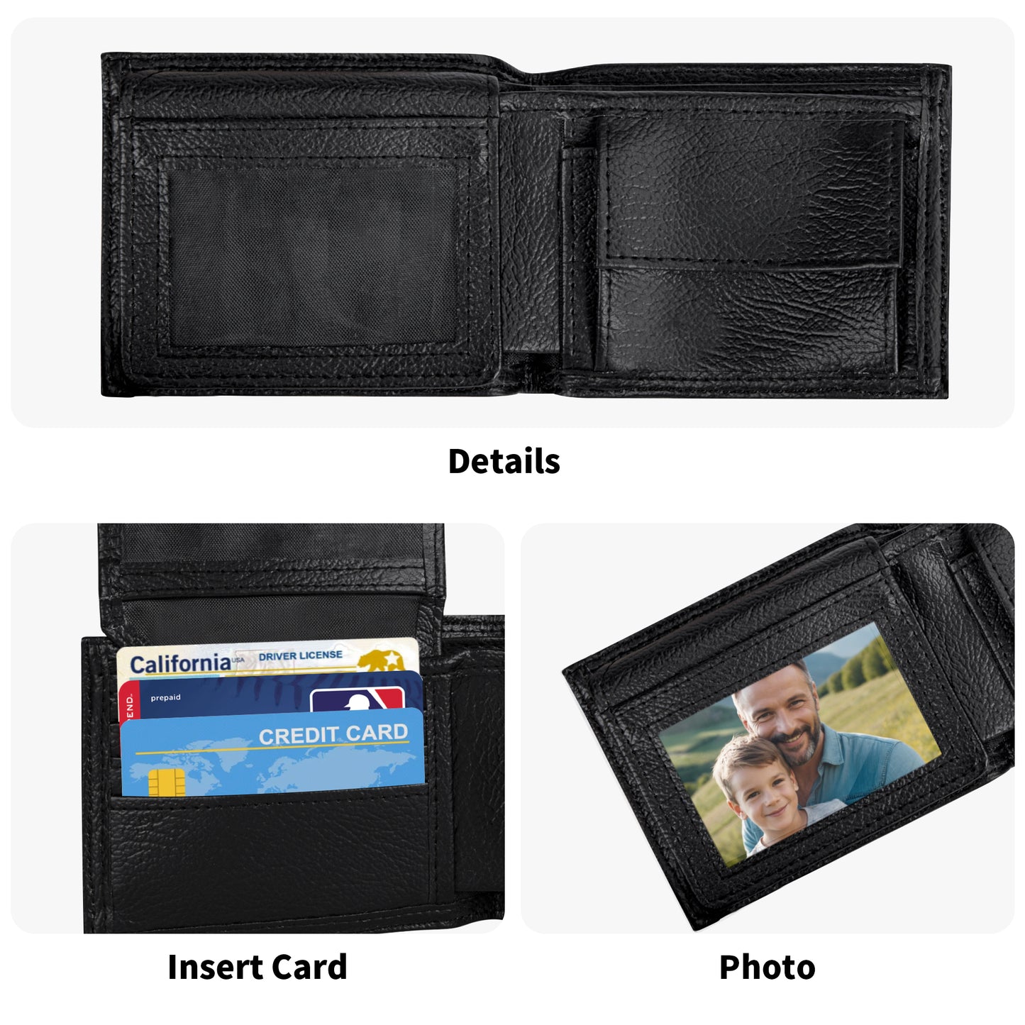 Focus SE Mens Minimalist PU Leather Wallet Paper Folded Wallet