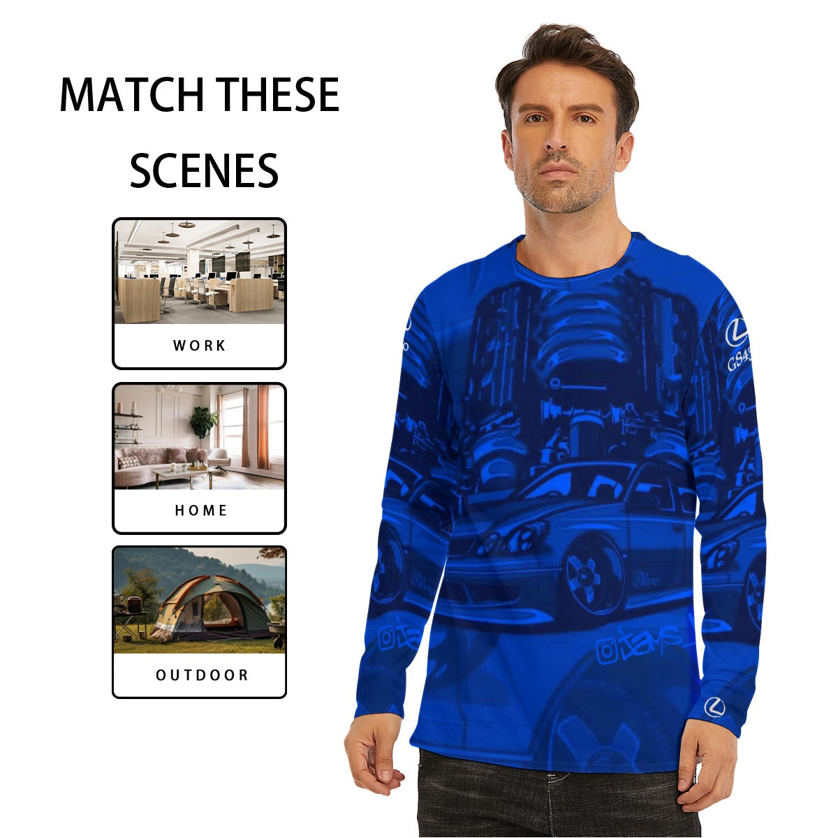 All-Over Print Long Sleeve T-Shirt | 190GSM Cotton