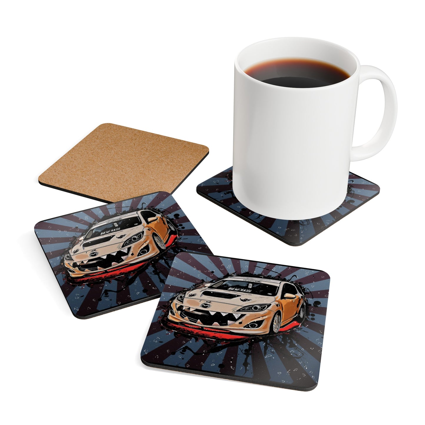 Mazdaspeed3 Corkwood Coaster Set