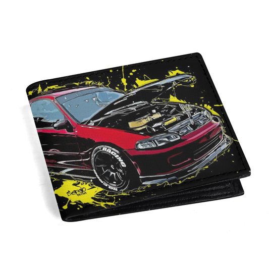 Honda EG Mens Minimalist PU Leather Wallet Paper Folded Wallet