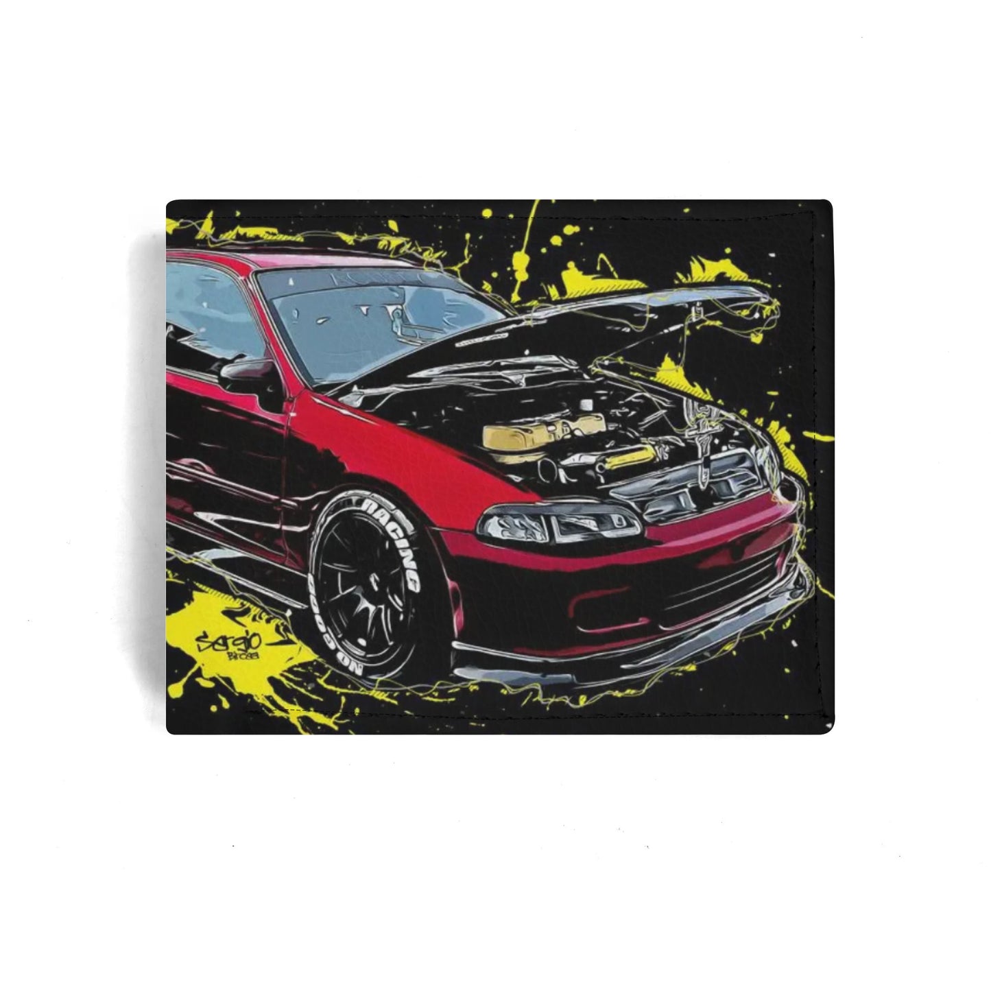 Honda EG Mens Minimalist PU Leather Wallet Paper Folded Wallet