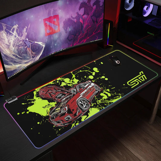 STI Rubber Gaming Mousepad Transparent LED RGB Keyboard Pad