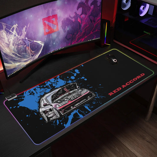 Accord Rubber Gaming Mousepad Transparent LED RGB Keyboard Pad
