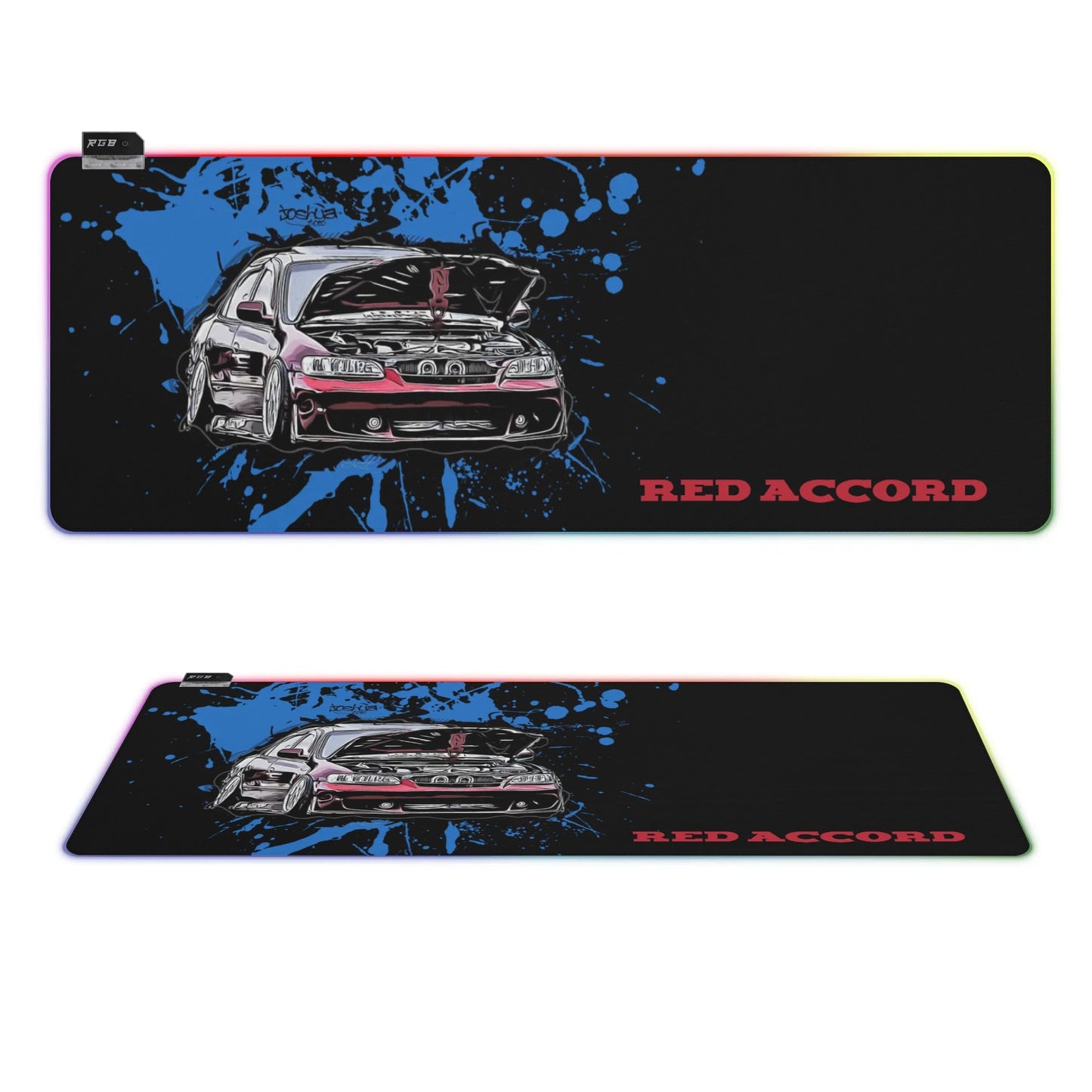 Accord Rubber Gaming Mousepad Transparent LED RGB Keyboard Pad