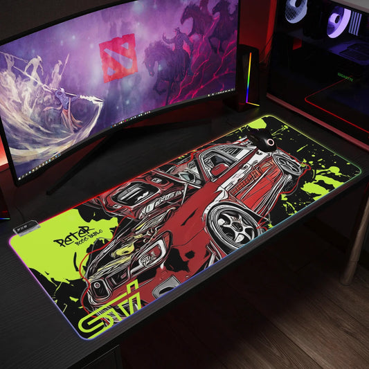 STI Rubber Gaming Mousepad Transparent LED RGB Keyboard Pad
