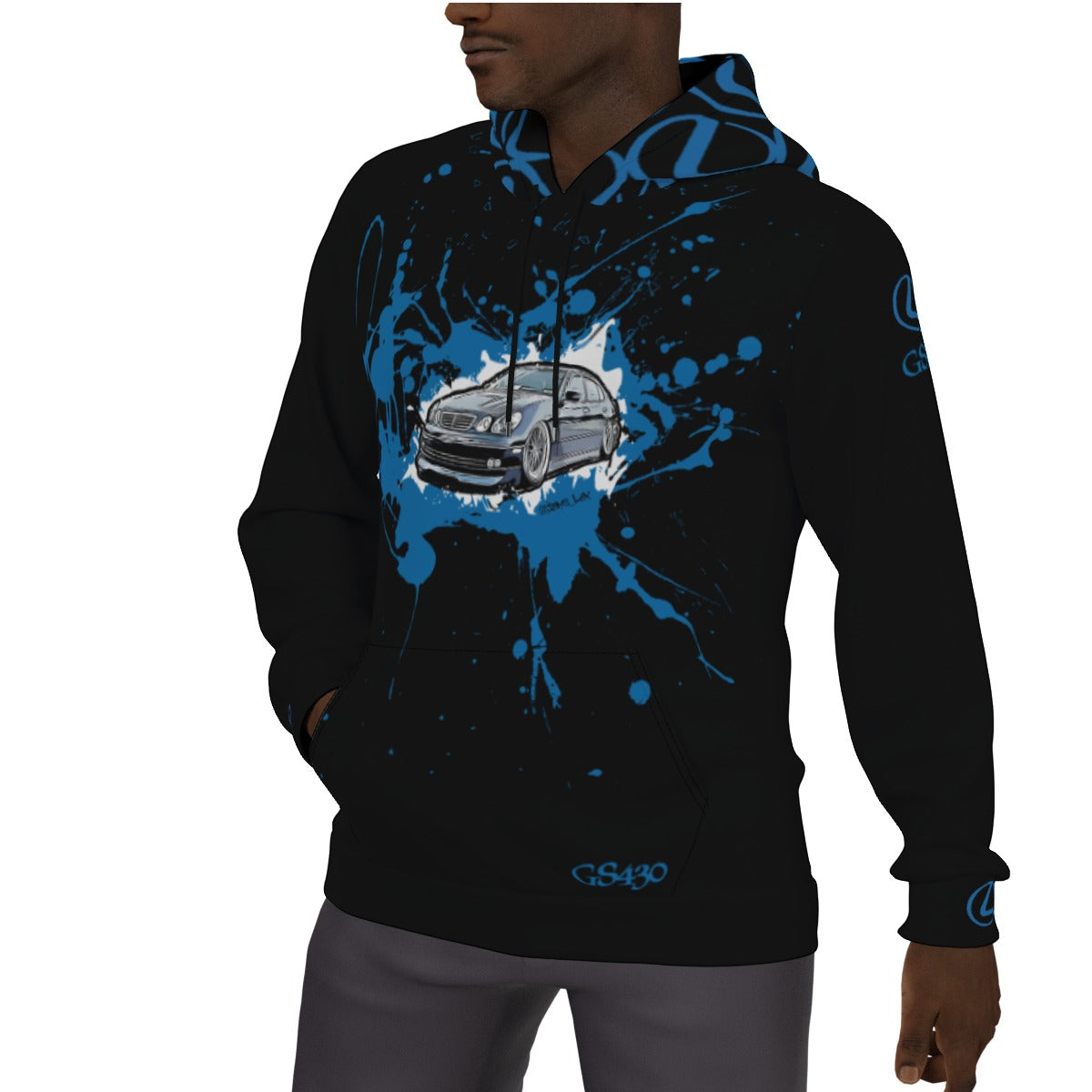 Lexus All-Over Print Men's Thicken Pullover Hoodie